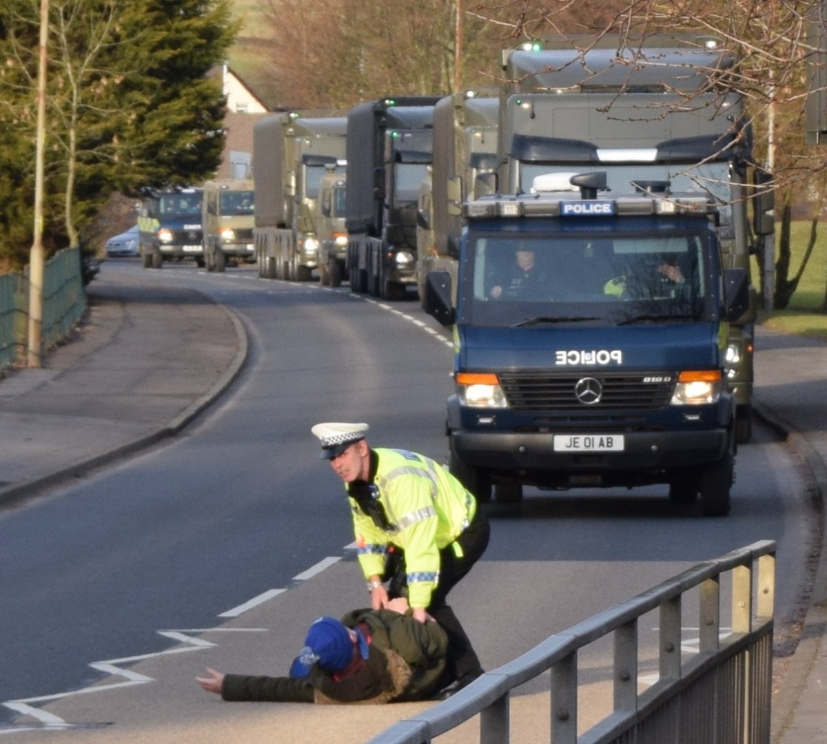 pensioner stops nuclear convoy